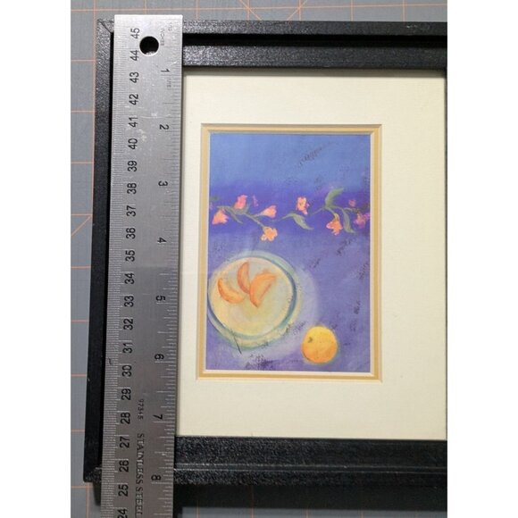 Framed Still Life Fruit & Flowers Print with Black Wooden Frame & Hanging Hook - Picture 7 of 9